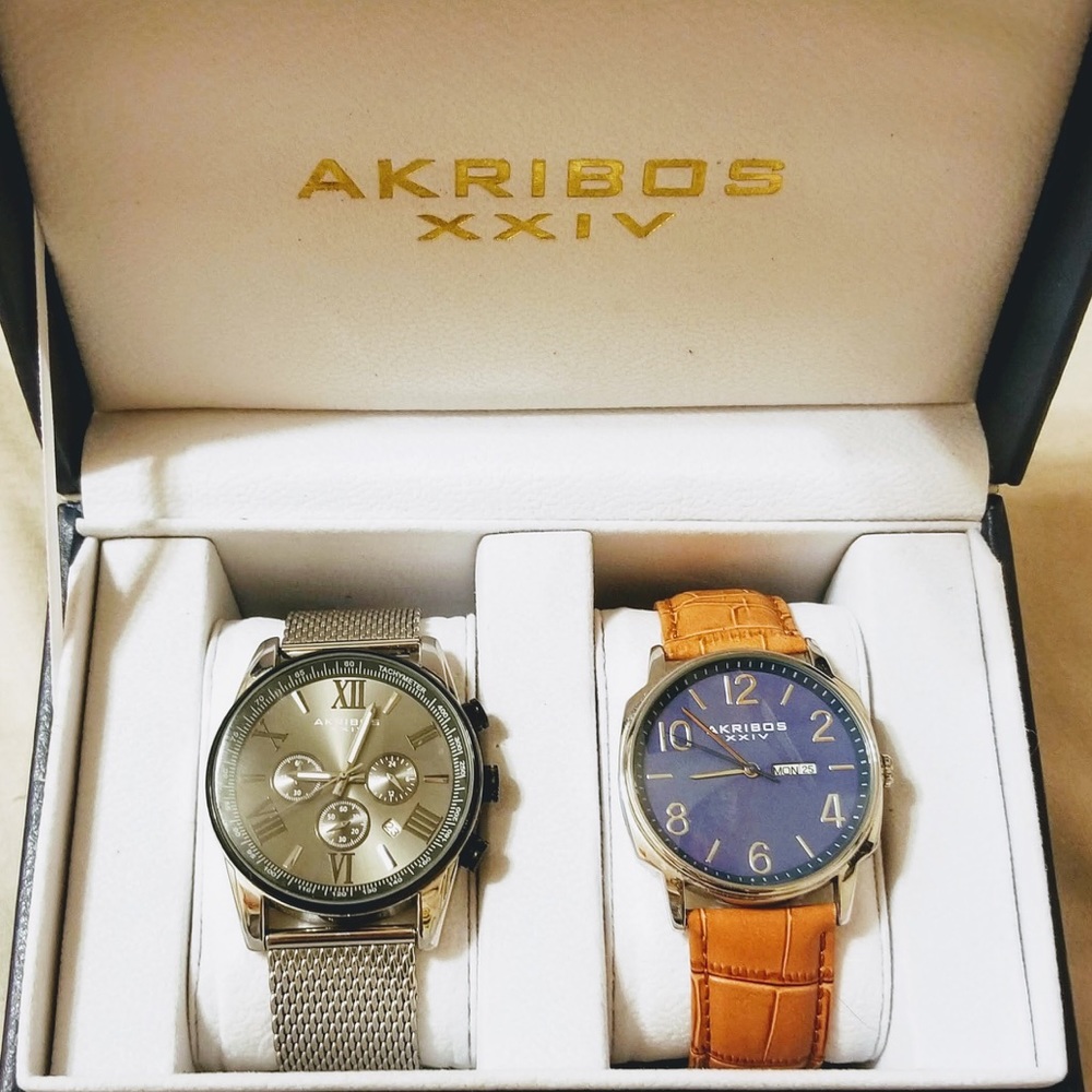 Akribos XXIV men’s watch bundle